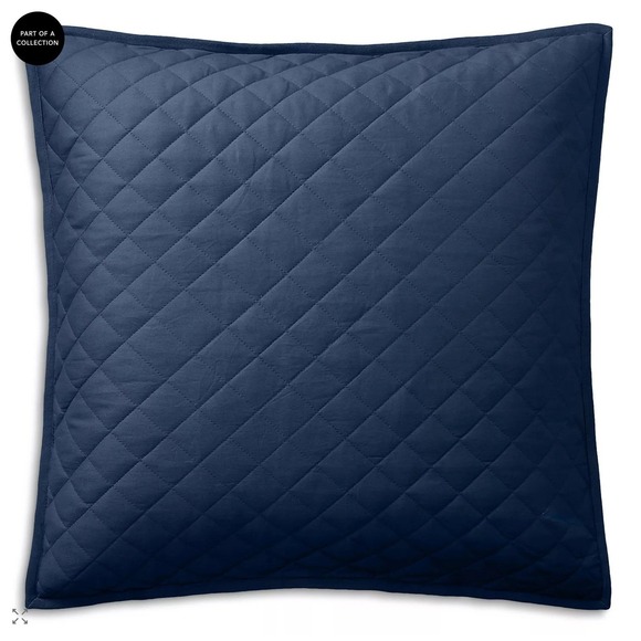 Ralph Lauren Other - Ralph Lauren Modern Equestrian Cromwell Quilted Euro Sham Navy Blue Button Close